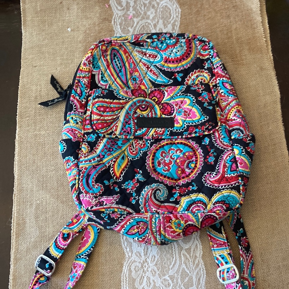 Vera Bradley black paisley print backpack NEW!